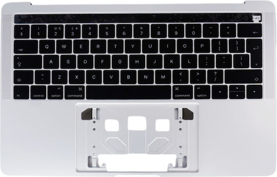 Laptop Keyboard Palmrest Apple MacBook Pro 13" A1706 821-00462-a 821-00469-a 821-00681-04 Late 2016-2017 EMC 2978 EMC 3071 EMC 3164 Touch Bar UK Silver Code 40542uktopcase