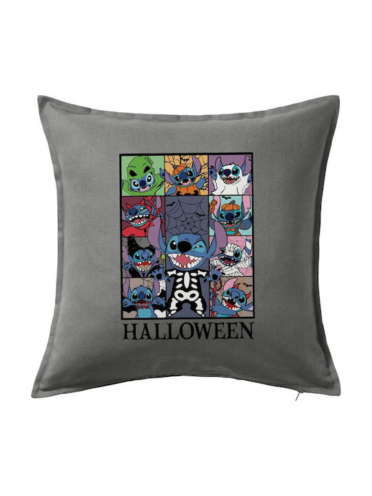 Stitch Halloween Μαξιλάρι Καναπέ Γκρι 100% Βαμβ...