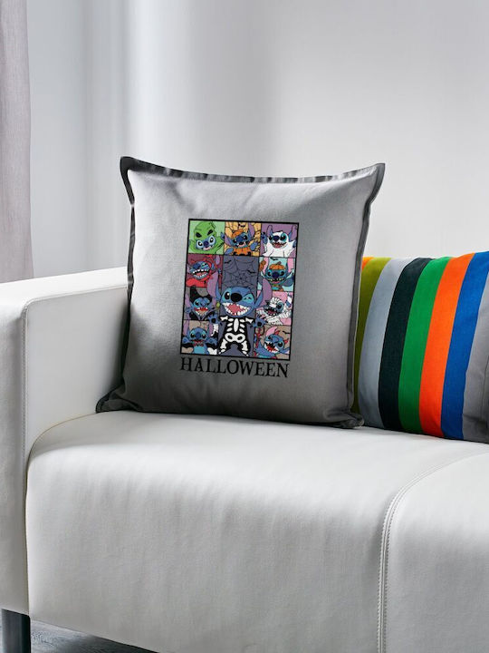 Stitch Halloween Μαξιλάρι Καναπέ Γκρι 100% Βαμβ...