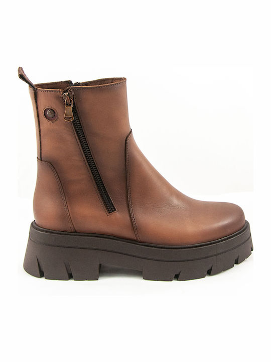 Ragazza Leather Women's Ankle Boots Tabac Brown