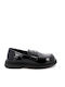 Girls Patent Leather Moccasins Black
