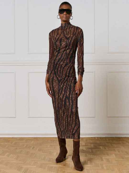 Midi Abendkleid Brown