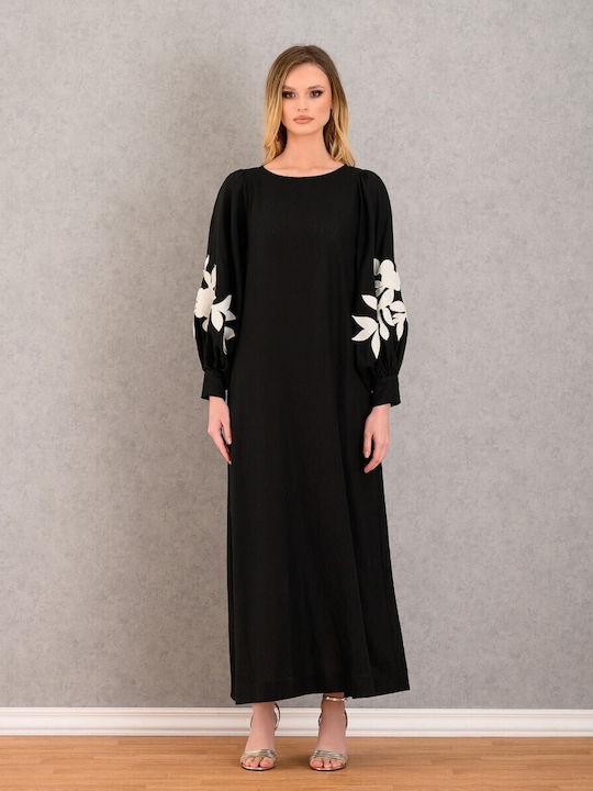 Summer Maxi Dress for Wedding - Christening Jet Black