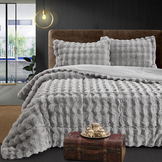 Beauty Home Κουβερτοπάπλωμα Ημίδιπλο 180x240εκ. Γκρι 400 GSM