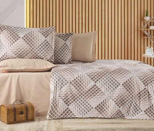 MayHome Duvet Cover Set Cotton King Size with 2 Pillowcases 260x240 Geometric