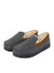 Heel Enclosed Men's Slippers with Fur Gray