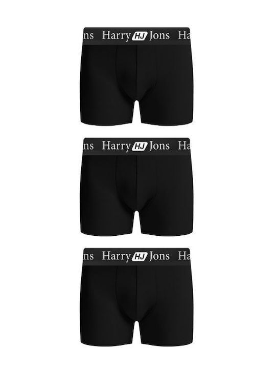 Harry Jons Men's Boxers 3Pack Black Harry Jons Men's Boxers 3Pack Black
