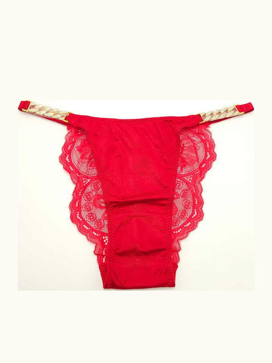 Heat Underwear Γυναικείο Brazil με Δαντέλα Κόκκινο