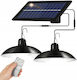 Verk Group Set of 2 Hanging Solar Lights 1.5W with Photocell and Remote Control IP44 17cmx17cmcm