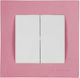 Mutlusan Rita Double Wall Switch with Pink Frame