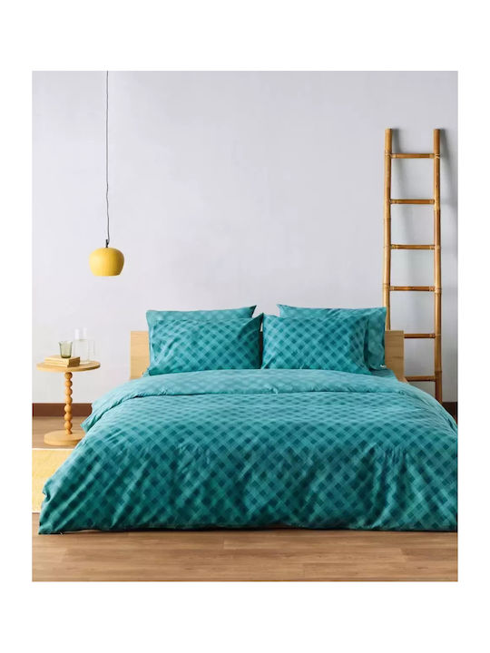 Kentia Sheet Sets Queen 240x270cm. Versus Joshua Petrol- Turquoise 4pcs