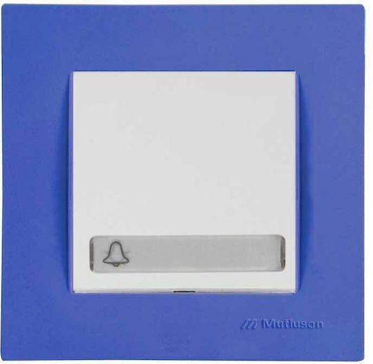 Mutlusan Rita Complete Wall Push Bell Button with Frame Blue 51120