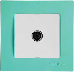 Rita Green Frame White Tile TV Aerial Socket