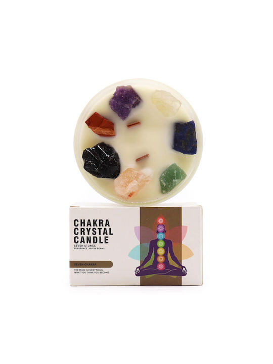 Aromatisches Kerze Edelsteine 7 Chakra Mondstein Kristall Kerze 640g