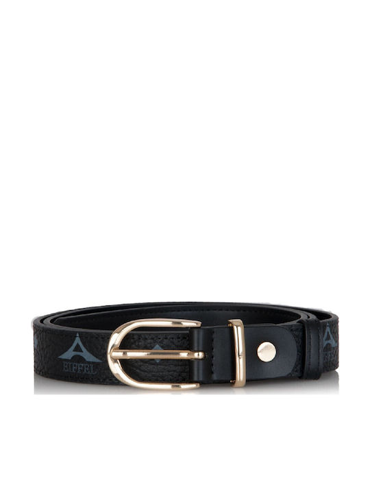 La tour Eiffel Leather Women's Belt Black