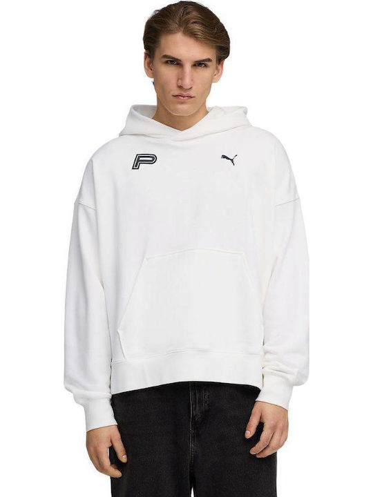 Graphic Sweatshirt with Hood White / Blue