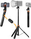 K&F Concept Selfie Stick Cell Phone Tripod with Lighting Black