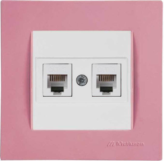 Rita Rosa Netzwerksteckdose Weißes Rahmen-Panel Steckdose Data Rj45 C6 Doppelter