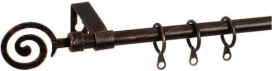 Extendable Metallic Curtain Pole Single 60-120cm Bronze
