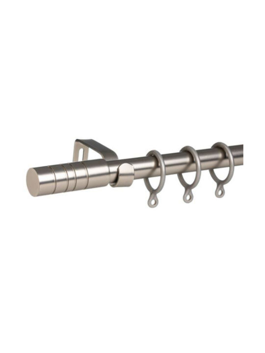 Extendable Metallic Curtain Pole Single 120-210cm Nikel