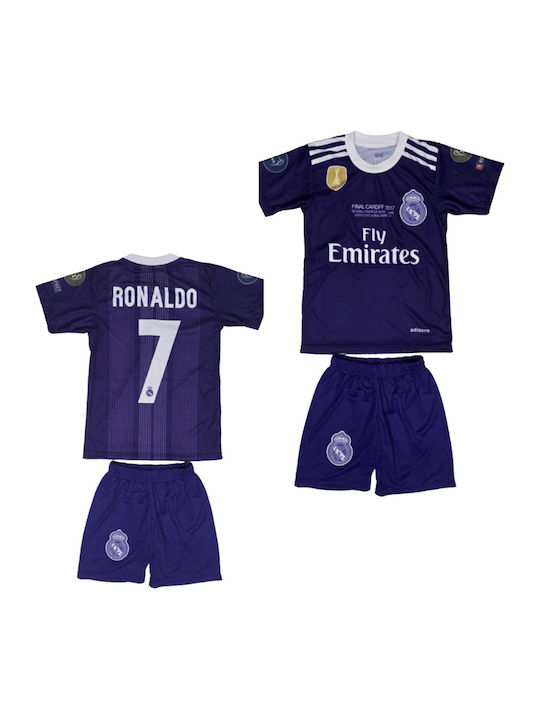 Kinder Fußballset Ronaldo Real Madrid Final Cardiff 16/17 Lila Balón De Oro Unisex Kinder Fj7776