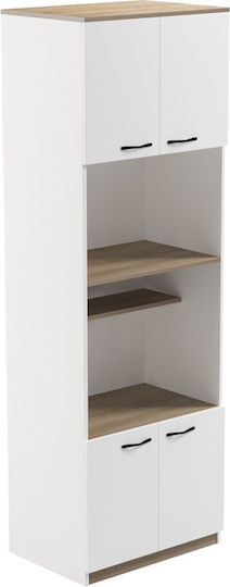 Rowan Επιδαπέδιο Ντουλάπι Λευκή-sonoma Απόχρωση 60x42x182εκ.