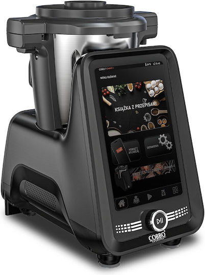 Cobbo Multifunktions-Food-Prozessor 800W mit Behälter 2.3Es und Blender-Kanne Schwarz