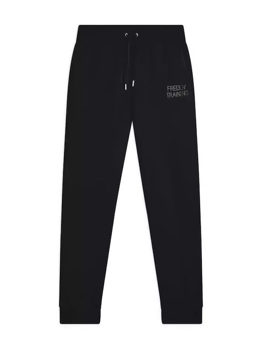 Freddy Παντελόνι Φόρμας με Λάστιχο Fleece Μαύρο