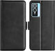 Brieftasche Leder Schwarz (Vivo Y76 5G / Y76s / Y74s)