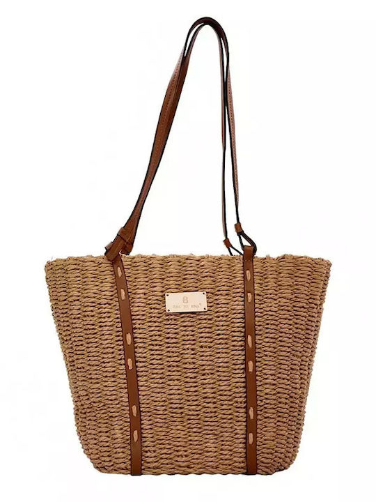 Bag to Bag Stroh Strandtasche Braun