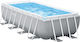 Intex Swimming Pool 6836lt with Metallic Frame 400x200x100cm Gray
