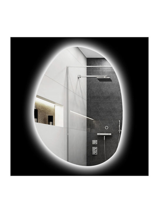 HomCom Badezimmerspiegel LED Berührung aus Kunststoff 50x70cm Silber