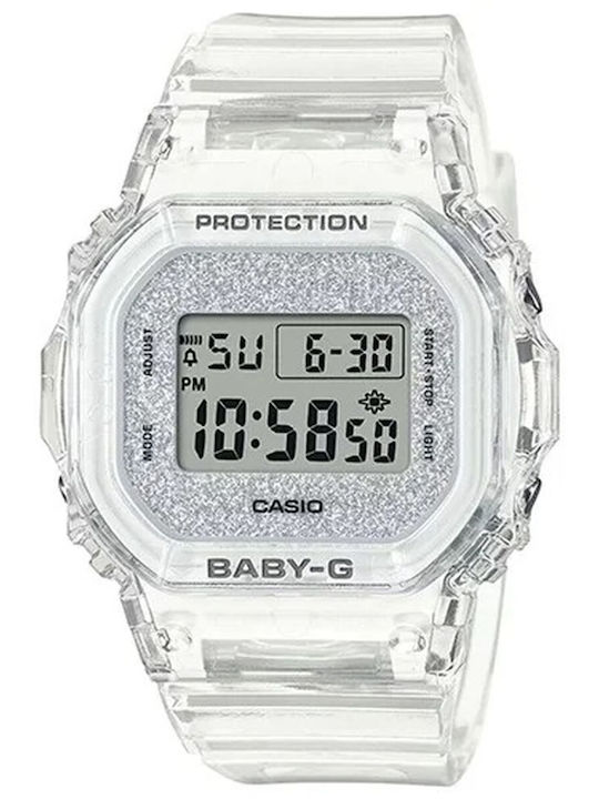 Casio G-shock Digital Ceas de Damă cu Transparent Curea din Cauciuc