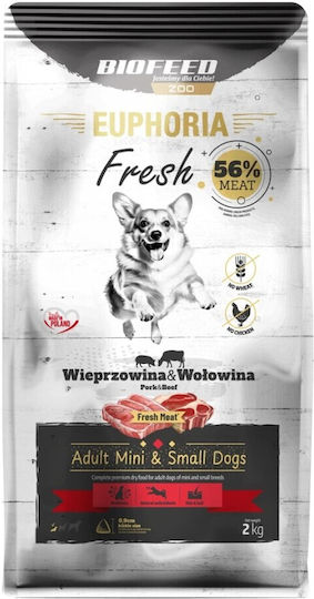 2kg Dry Food Gluten-Free for Adult Small Breed Dogs with Meat, Pork and Beef
