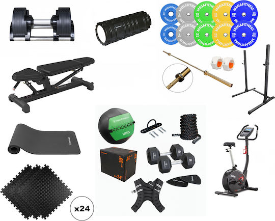 MegaFitness Gym Pack 34 ㎡ Mehrfachturnhalle mit Gewichten