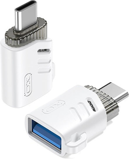XO Converter USB-C male to USB-A female White 1pcs 249-0125-SN