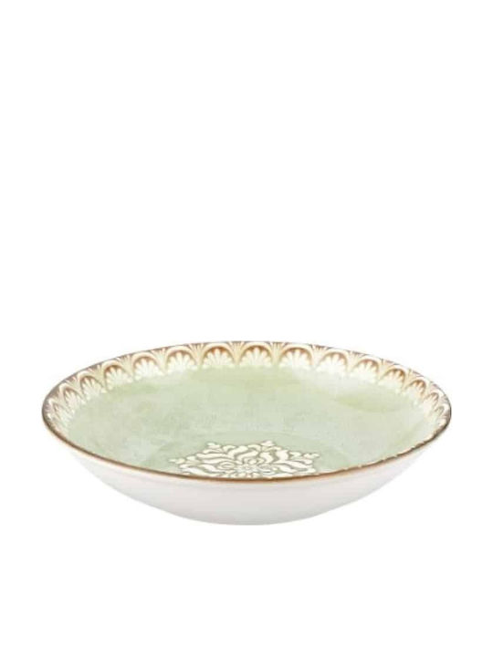 By Bone Rome Plate Soup made of Porcelain Green with Diameter 25cm 6pcs