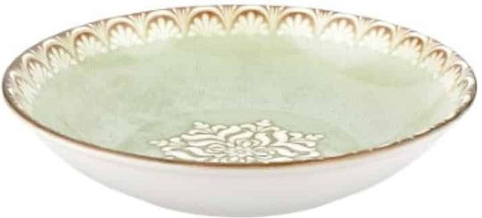By Bone Rome Plate Soup made of Porcelain Green with Diameter 25cm 6pcs