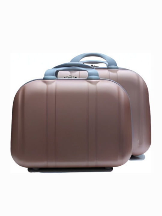 Roza Rz-602 Hard Travel Toiletry Bag Rose Gold 25x35x15cm