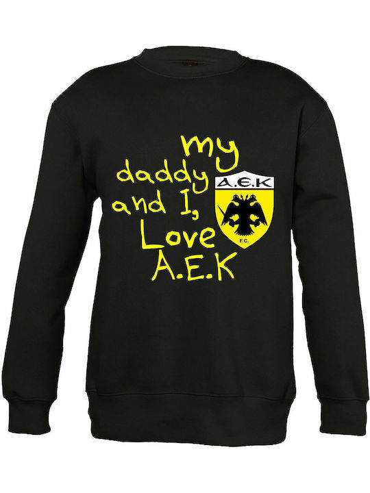 Kids Sweatshirt with Hood Black My Daddy and I,...