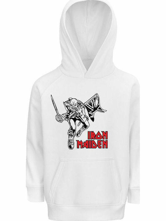 Kids Sweatshirt with Hood and Pockets White Iro...
