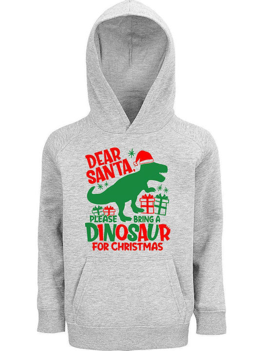 Kids Sweatshirt with Hood and Pockets Grey Mela...