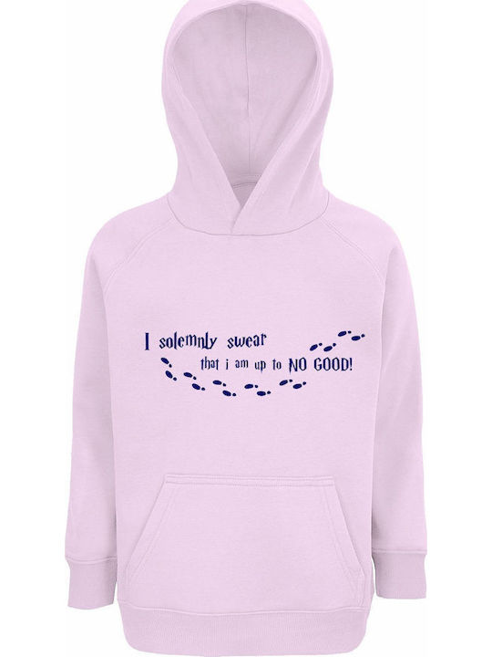 Kids Sweatshirt with Hood Creamy Pink I Somenly Swear That I Am Up To No Good Harry Potter Feet