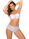 Set Bikini Push Up Brazil High Waist Silver