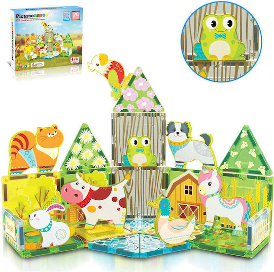 PicassoTiles Farm Themed Construction & Building Toys Set