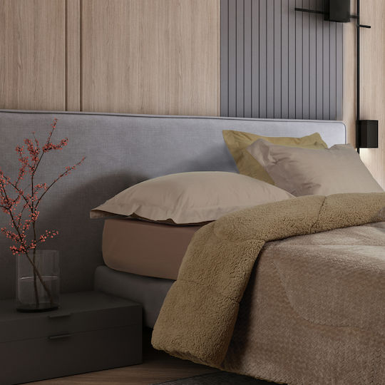Das Home Duvet Cover with Hollowfiber Filling Single 160x220cm 1367 Taupe 750 GSMGsm 12 togs Togs