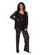 Mw Dama Tesatura Pantaloni Black
