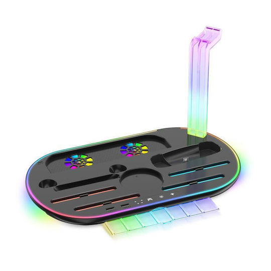 Nintendo Switch 2 Jys Ns2322 Βάση Φόρτισης Rgb Light Ψύξη Φόρτιση Αποθήκευση Ενσωματωμένη Βάση Μαύρο