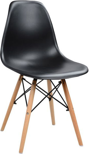 Dining Room Wooden Chair Black Velvet-Black Metal 46x50x82cm