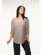 Women's Blouse Polka Dot Gray